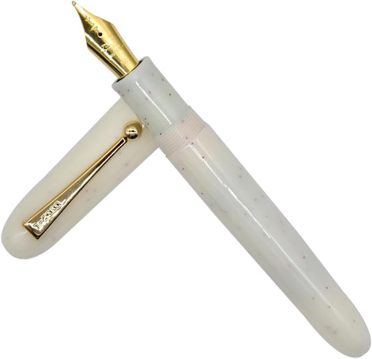 Jinhao 9013 Fountain Pen Heartbeat Point,Medium Nib 0.7mm Office Writing Ink Pen with Converter(White)