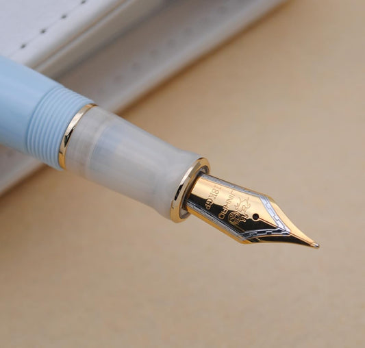 JINHAO 100 Fountain Pen with Ink Converter (Medium Nib 0.7mm, Light Blue)