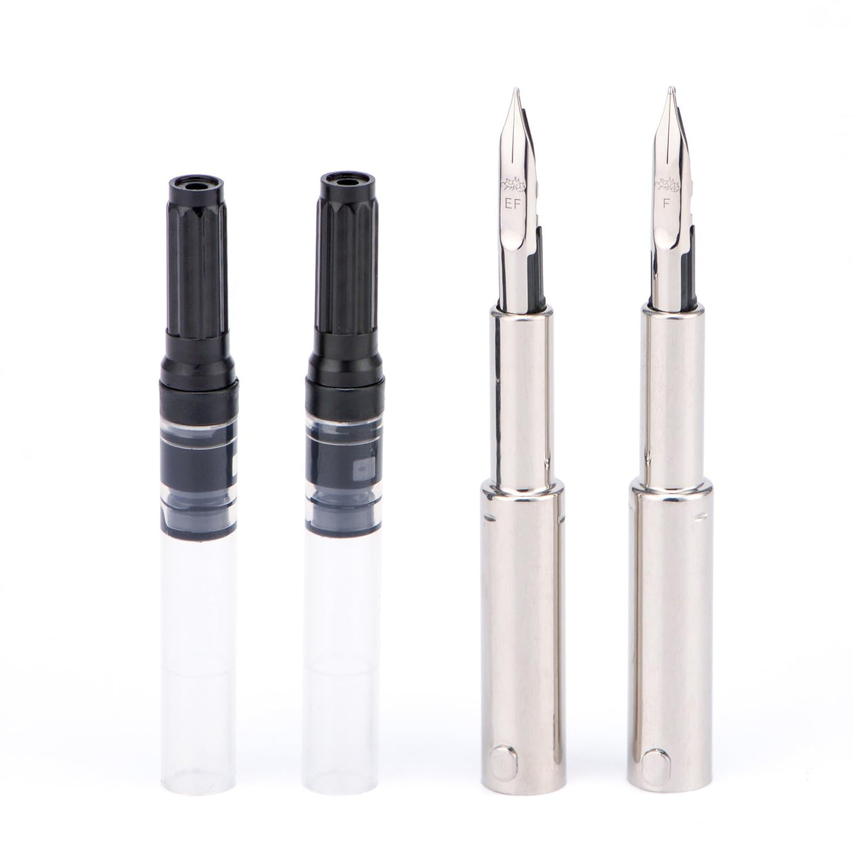 2PCS Jinhao 10 Fountain Pen Nib Section Set for Replacement, Iridium Stainless Extra Fine Nib with 5.5mm Diameter Ink Converter Set