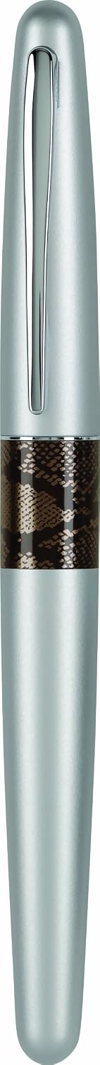 PILOT MR Animal Collection Fountain Pen in Gift Box, Matte Silver Barrel with Python Accent, Medium Point Stainless Steel Nib, Refillable Black Ink (91137)