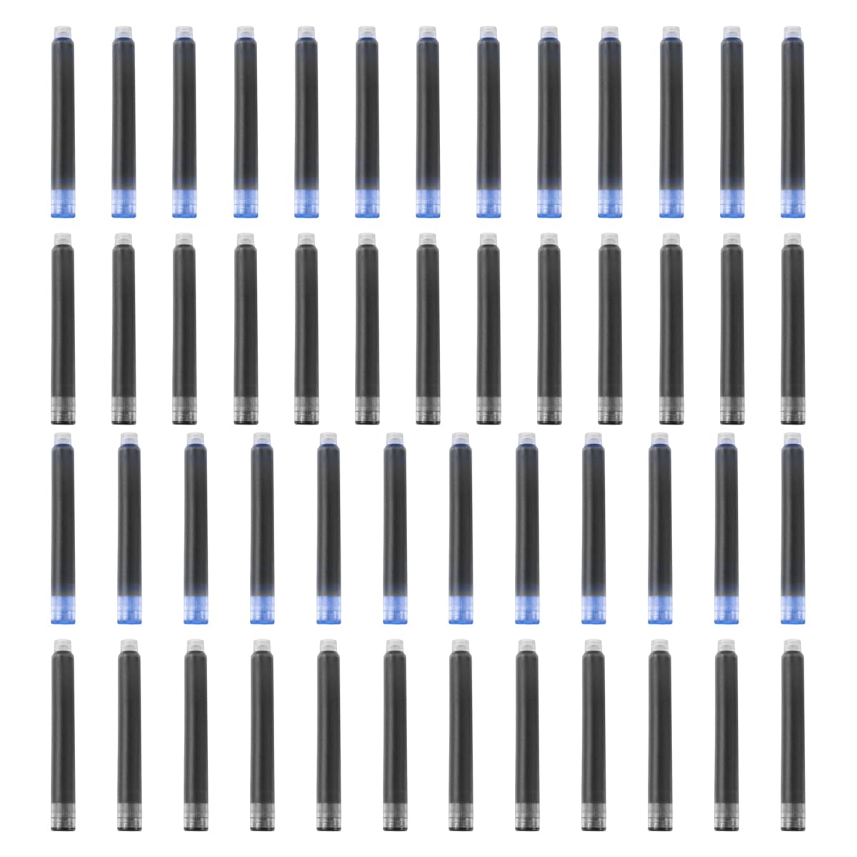 YUNCHUN 40PCS Fountain Pen Ink Refills, 3.4 mm Ink Cartridges Sets for Hongdian, Ink Pen Writing Supplies International Standard Ink Refills, Smooth Writing, Large Capacity and Easy Carry Black + Blue