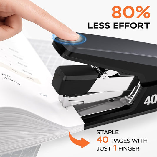 Marsrock Heavy Duty Stapler for Desk with 40-50 Sheet, 2000 Staples, Black