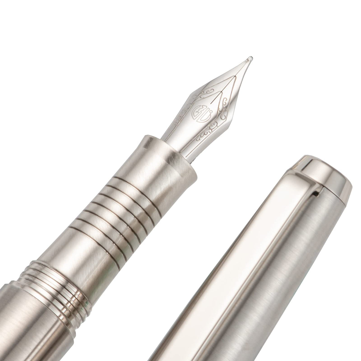 HongDian Stainless Steel Fountain Pen Iridium Fine Point with Converter and Metal Pen Box