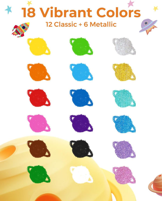 JUPITEARTH Silky Twist Crayons, 18 Colors Washable Crayons for Toddlers 1-3