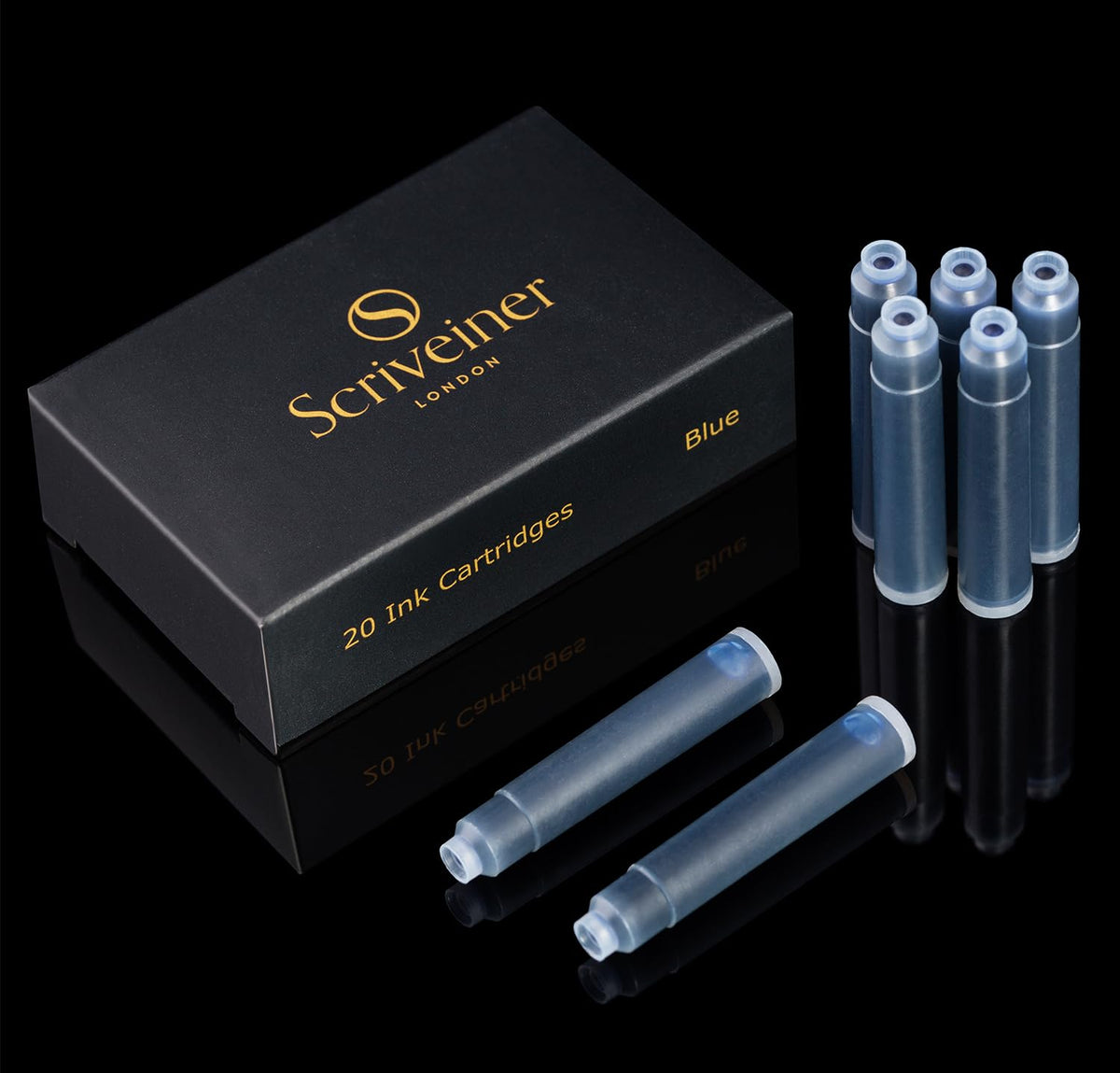 20 Black International Standard Ink Cartridges by Scriveiner