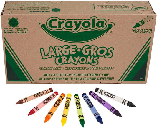 Crayola Crayon Classpack 400ct (8 Colors), Bulk School Supplies