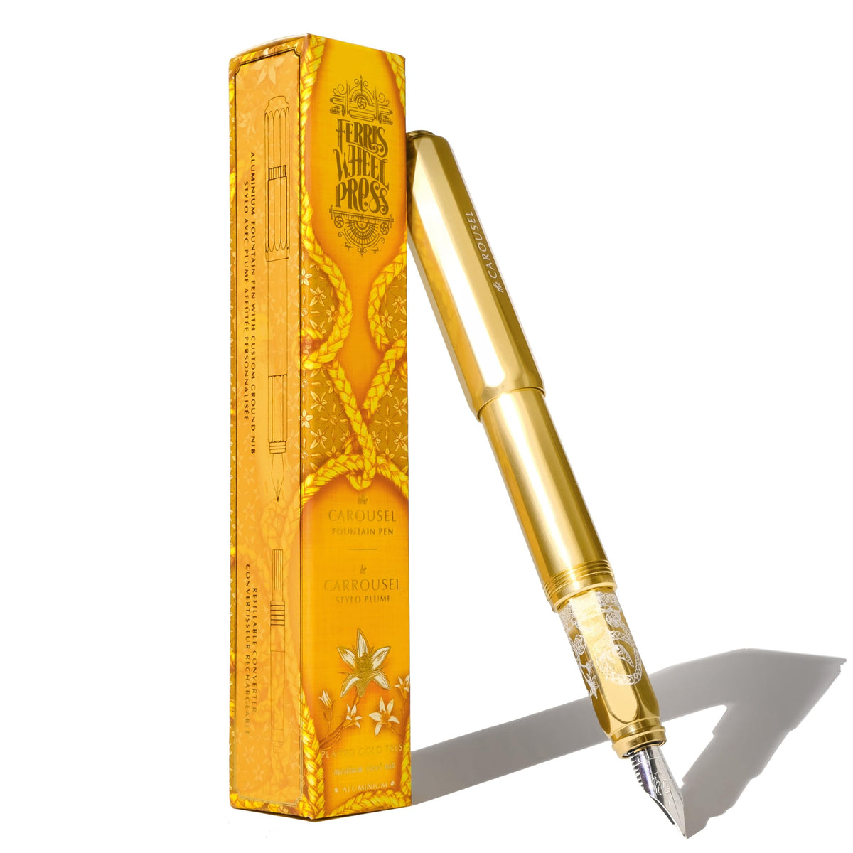 Ferris Wheel Press | Aluminum Carousel Fountain Pen | Little Miss Jubilee | Aircraft grade aluminum body | Threaded cap with air seal system | Dark Pink | Fine