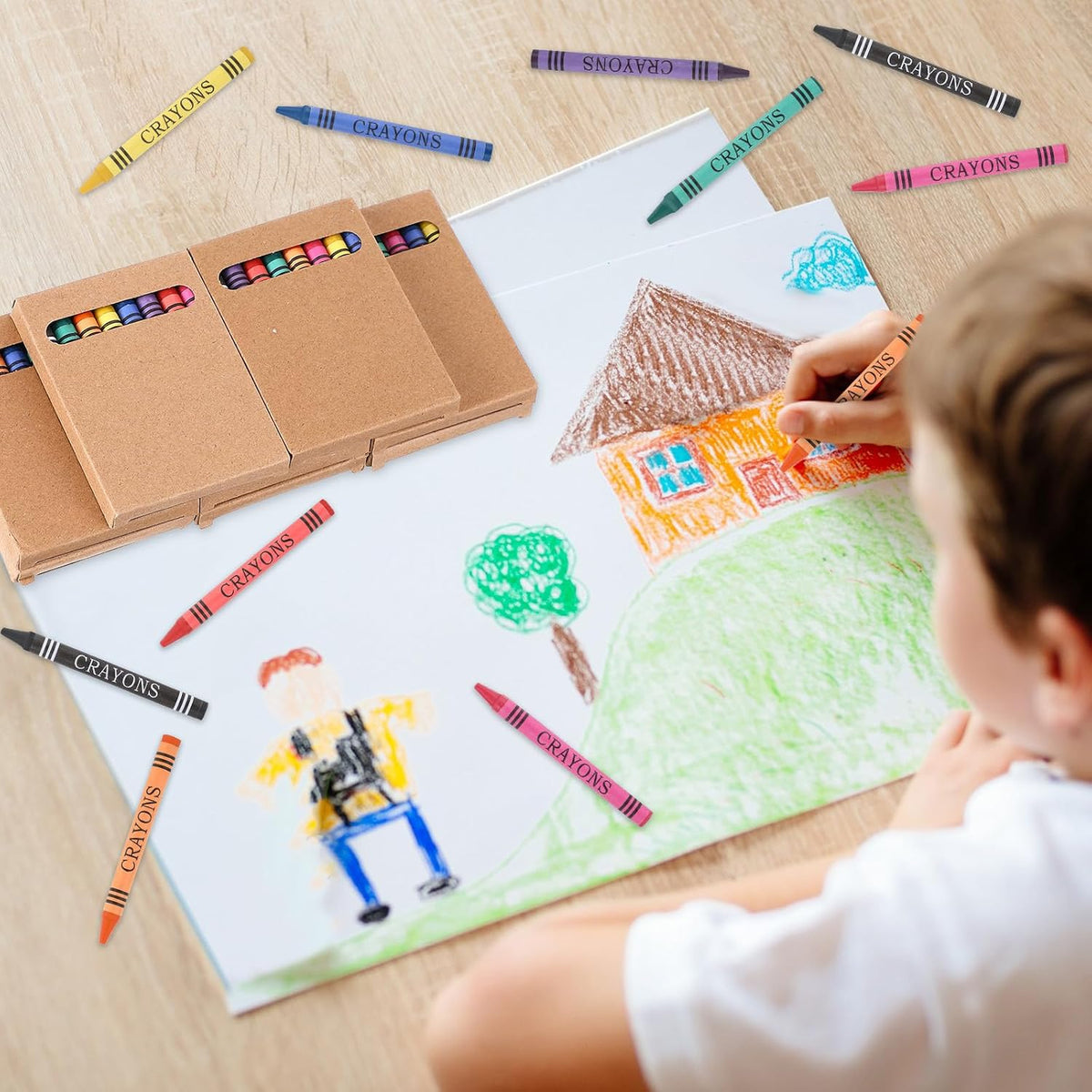 Bulk Crayons Individual Packs, 8 Color Mini for Kids, 50 Packs