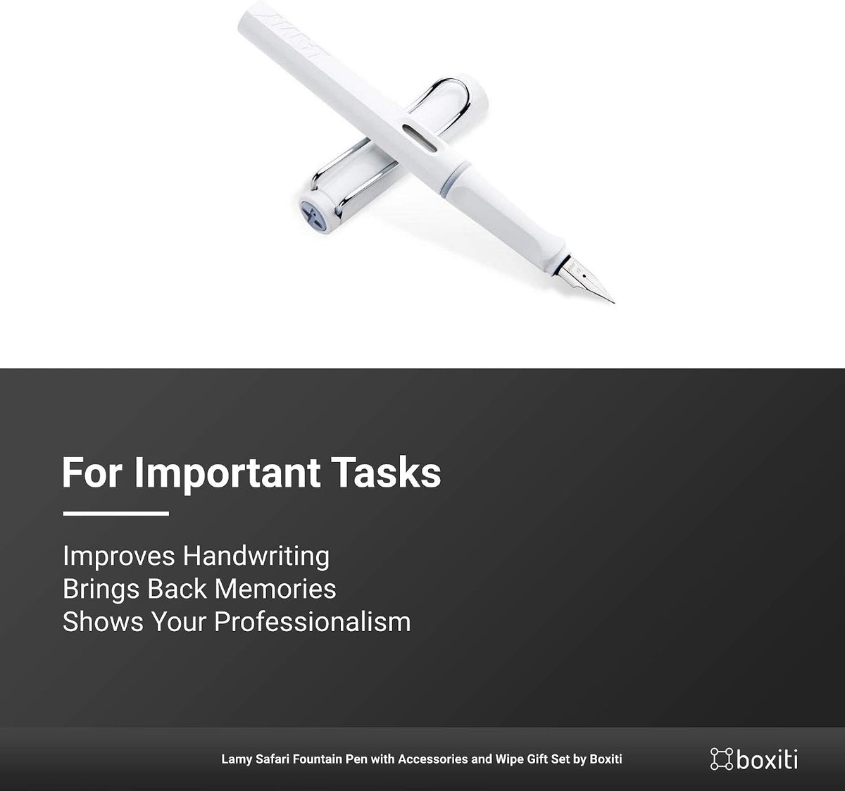 Lamy Safari | White | Fine Nib | 5 Black Ink Cartridges, Z28 Converter and Wipe
