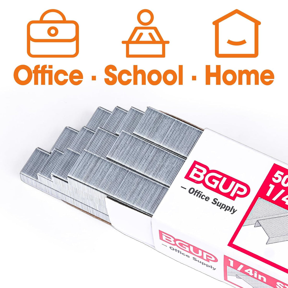 80000 Staples, Standard Staples for Desktop Staplers, 1/4" Length, 210/Strip, 16 Boxes of 5000 Each, Silver