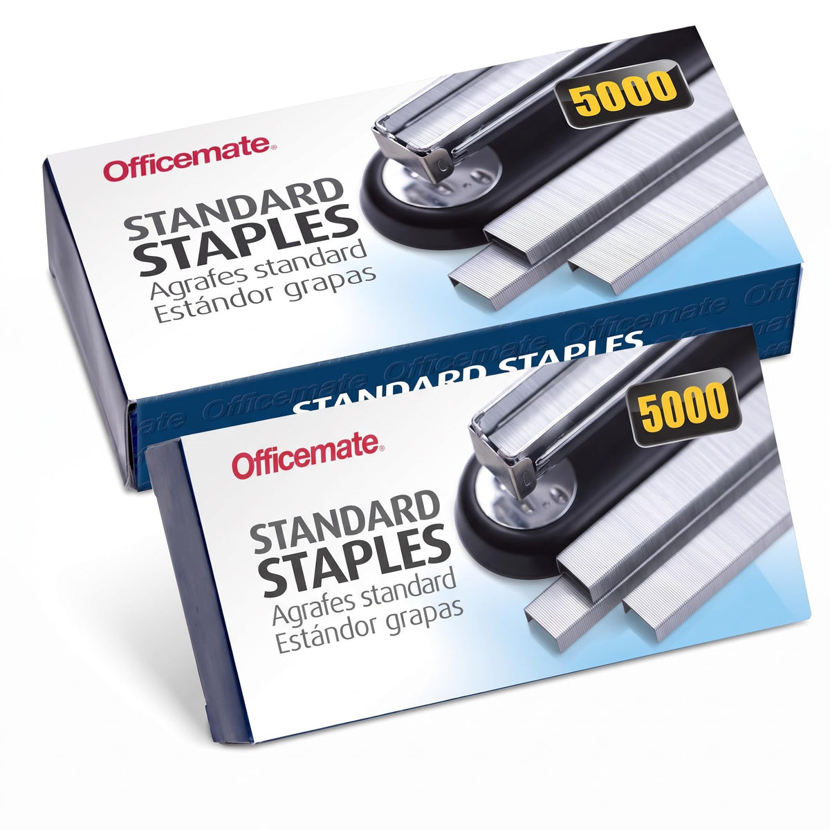 Officemate Standard Staples - Chisel Point Tips, 5 Boxes of 5,000 Staples, 1/4-Inch Leg Length, Universal Compatibility, Office Supplies and School Supplies for Everyday Paper Fastening