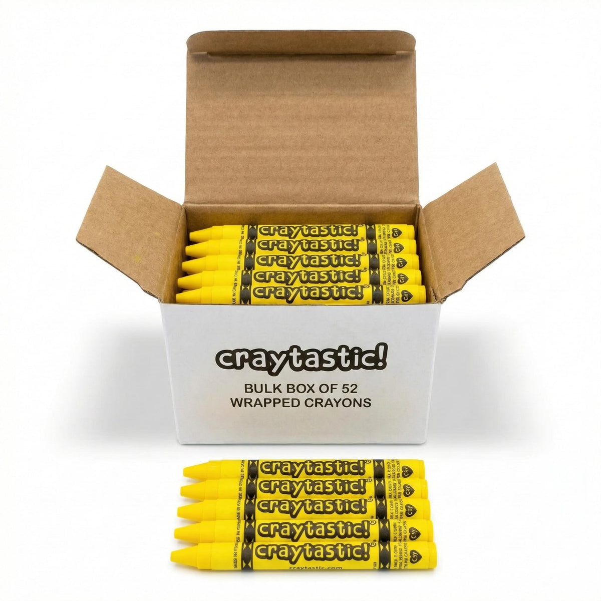 Craytastic! Bulk Wrapped Crayons Box of 52 (Black) for Crafting, Parties, Kids - Paper Wrapped - Safety Tested Compliant with ASTM D-4236