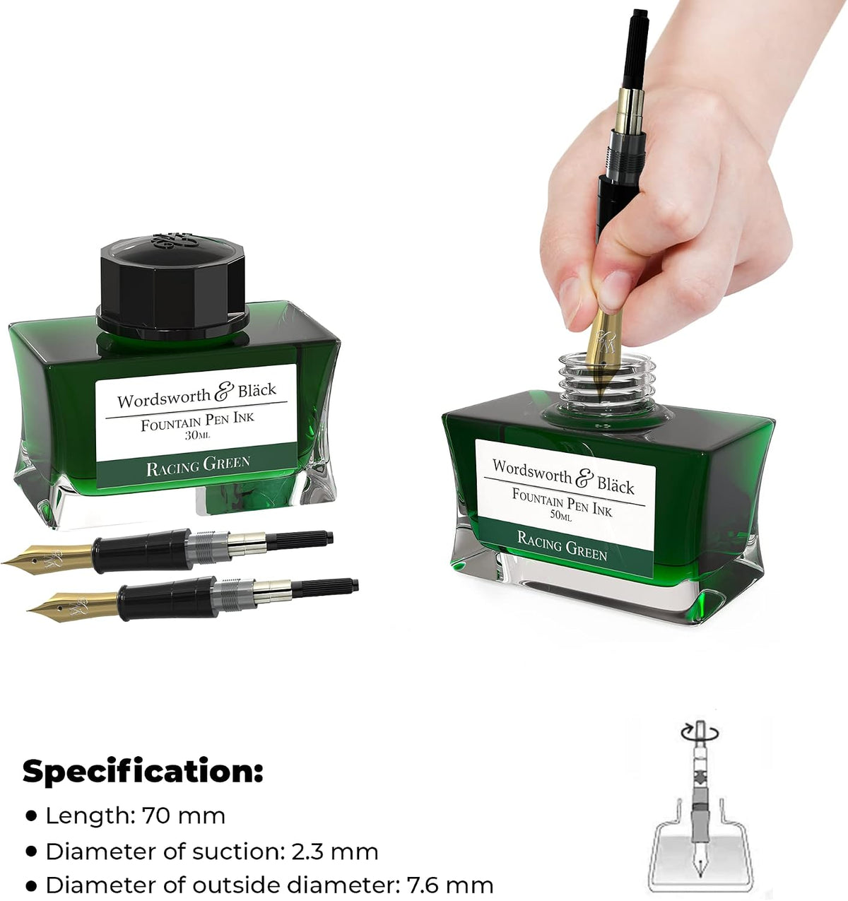 Majesty Primori Erudite Fountain Pen Spare Ink Converter - 2 Pcs Per Box