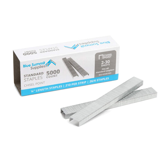 Blue Summit Supplies 50,000 Staples, 1/4" 26/6, Chisel Point, Jam Free