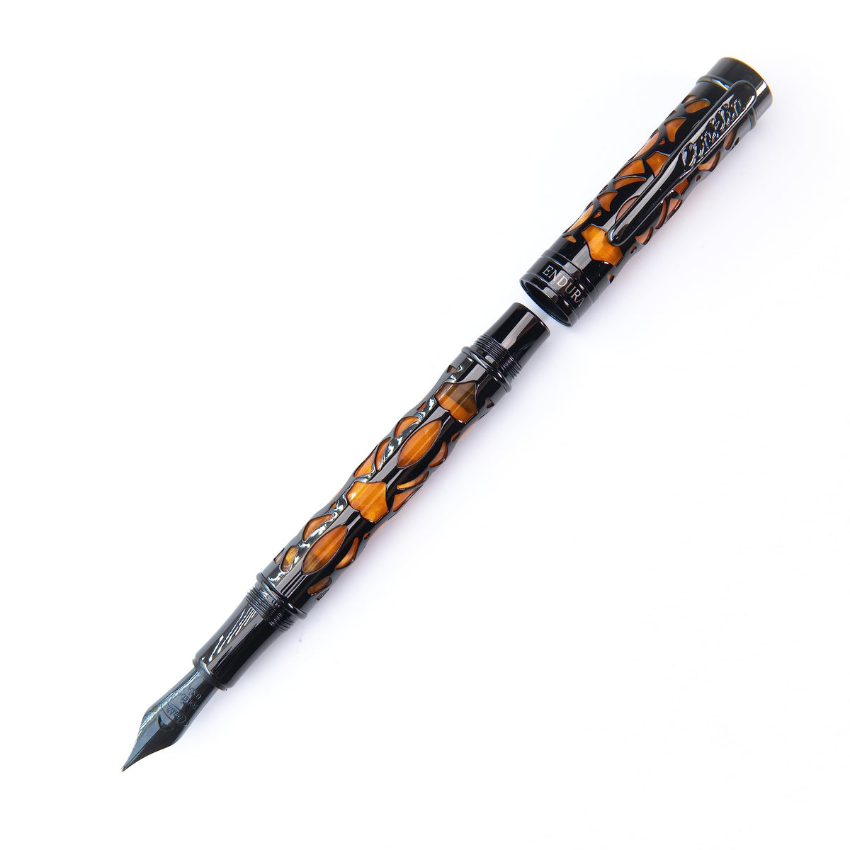 Conklin Endura Deco Crest Fountain Pen in Blue, Stub Nib, Premium Writing Instrument