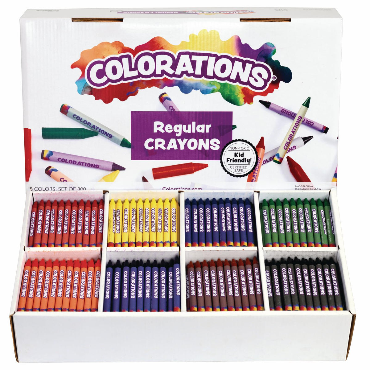 Colorations Regular Size Triangular Crayon Classroom Pack, 16 Colors