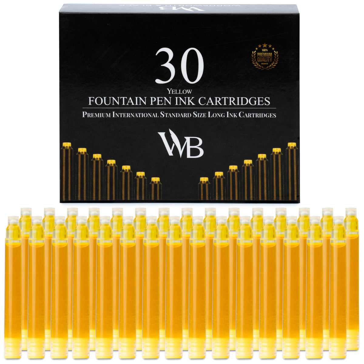 Wordsworth & Black Fountain Pen Ink Cartridge Refills, 30 Pack, Black/Blue
