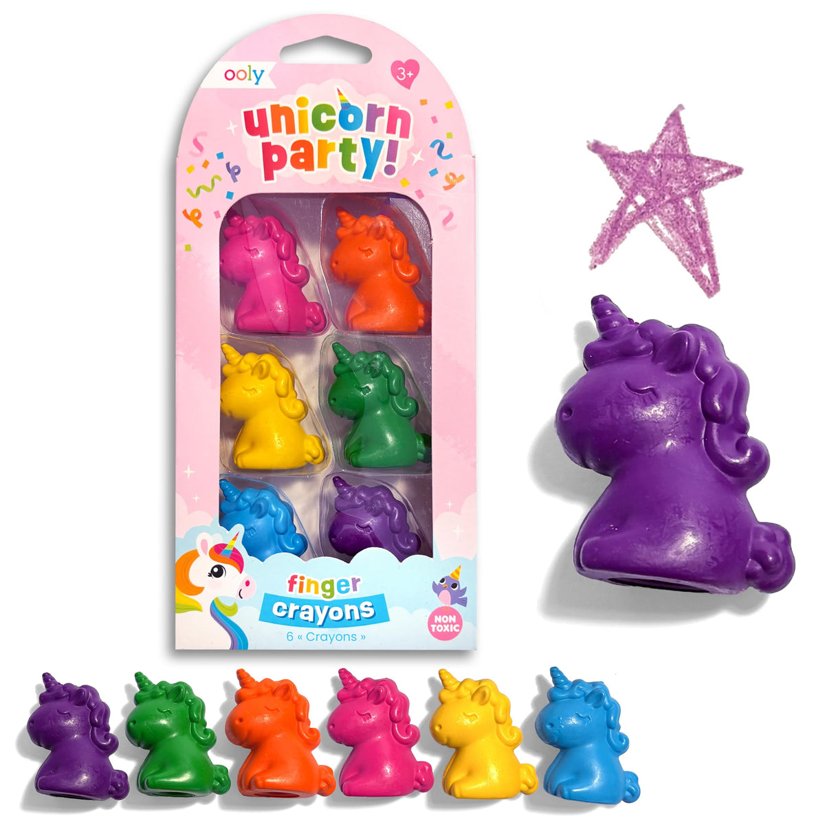 Ooly Jumbo Triangle Crayons for Toddlers, Set of 12