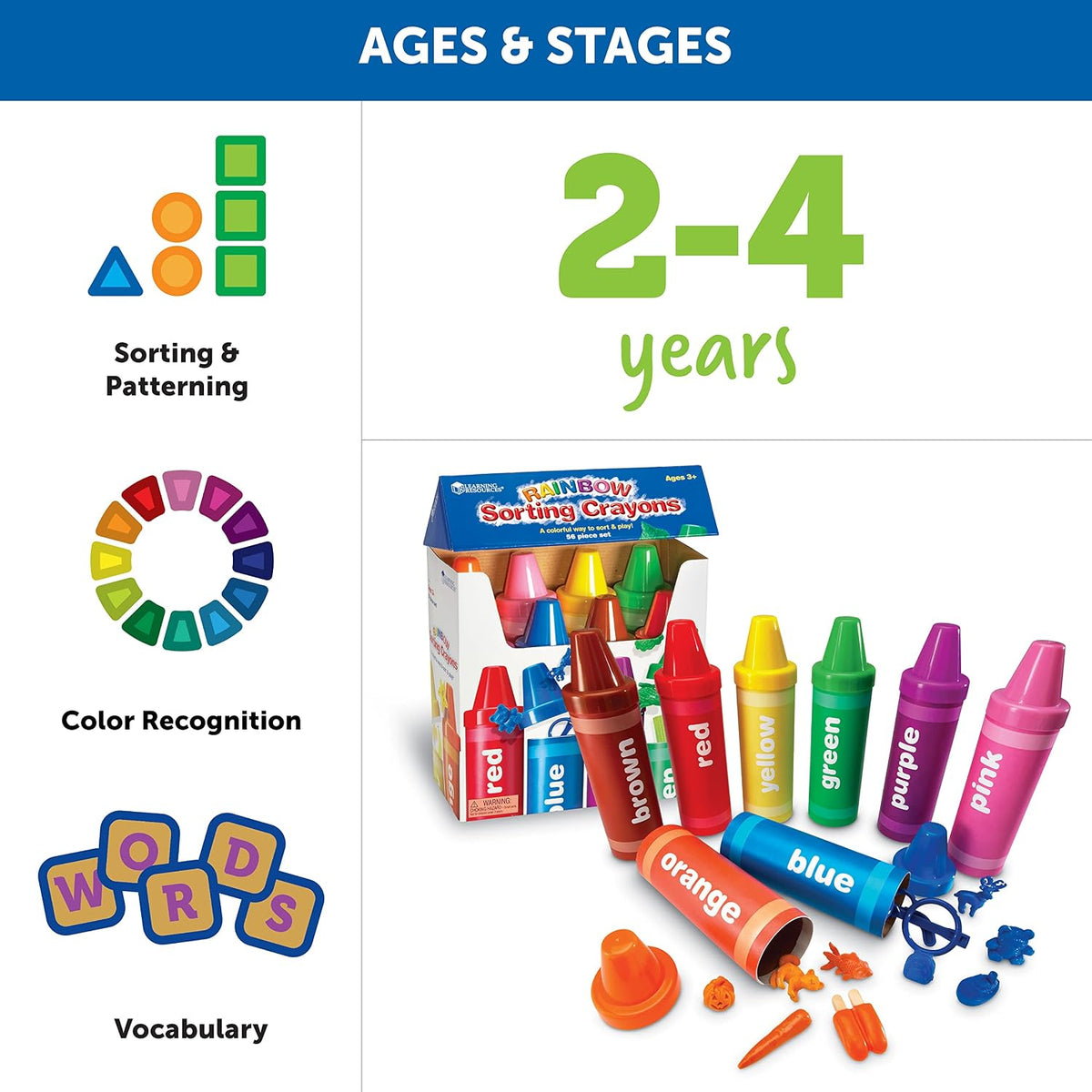 Learning Resources Rainbow Sorting Crayons