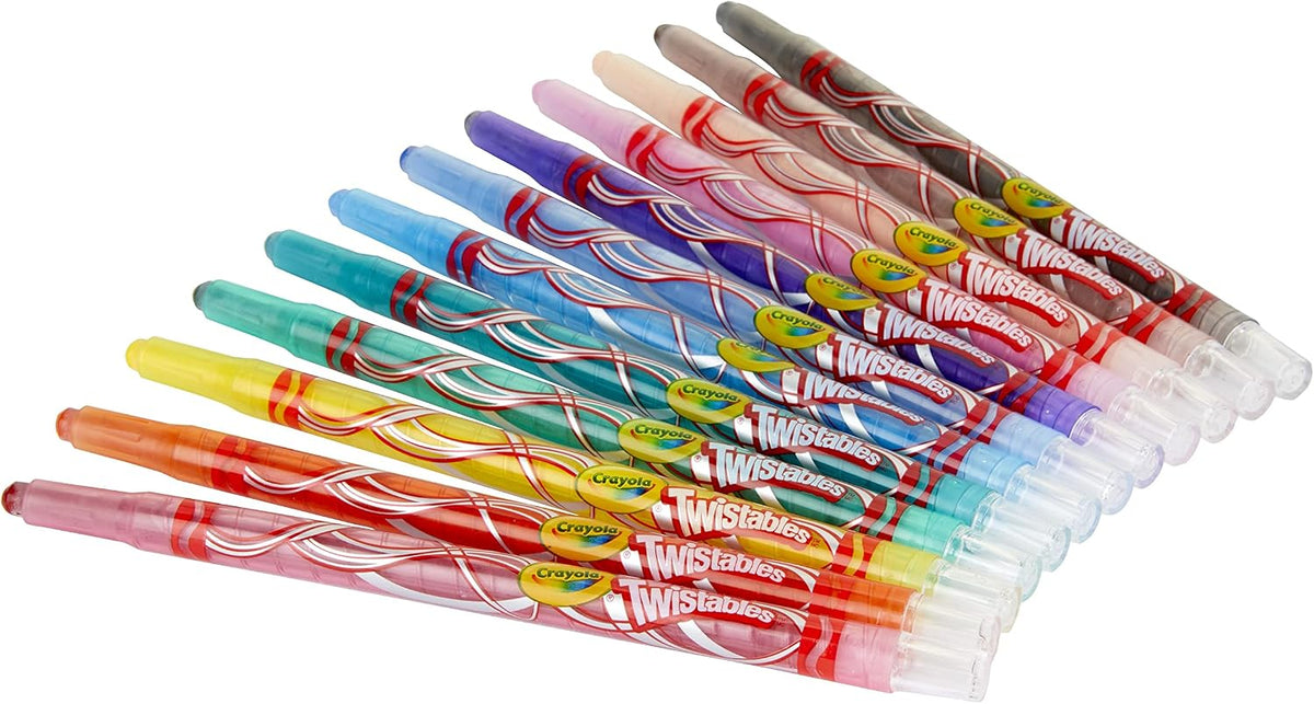 Crayola Twistables Colouring Crayons - Assorted Colours (Pack of 24), Simply Twist for More Colouring Fun - No Need to Sharpen! Ideal for Kids Aged 3+