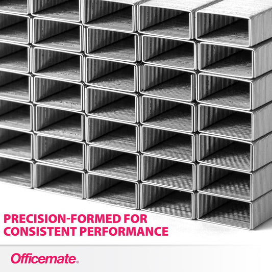 Officemate Standard Staples - Chisel Point Tips, 10 Boxes of 5,000 Staples, 1/4-Inch Leg Length, Universal Compatibility, Office Supplies and School Supplies for Everyday Paper Fastening