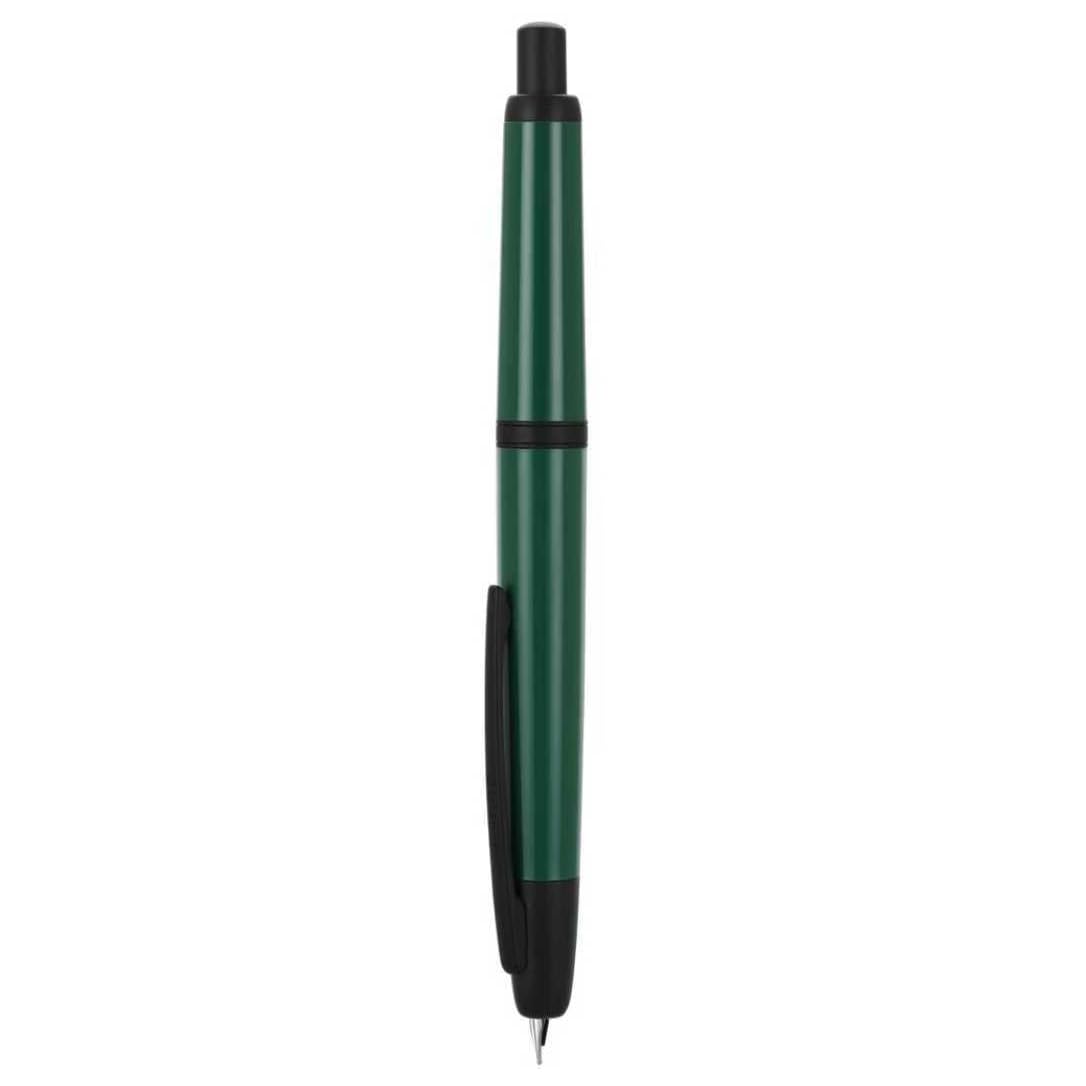Jinhao 20 Press Fountain Pen, Snow White Retractable Medium Nib with Ink Converter Set (Silver Clip)