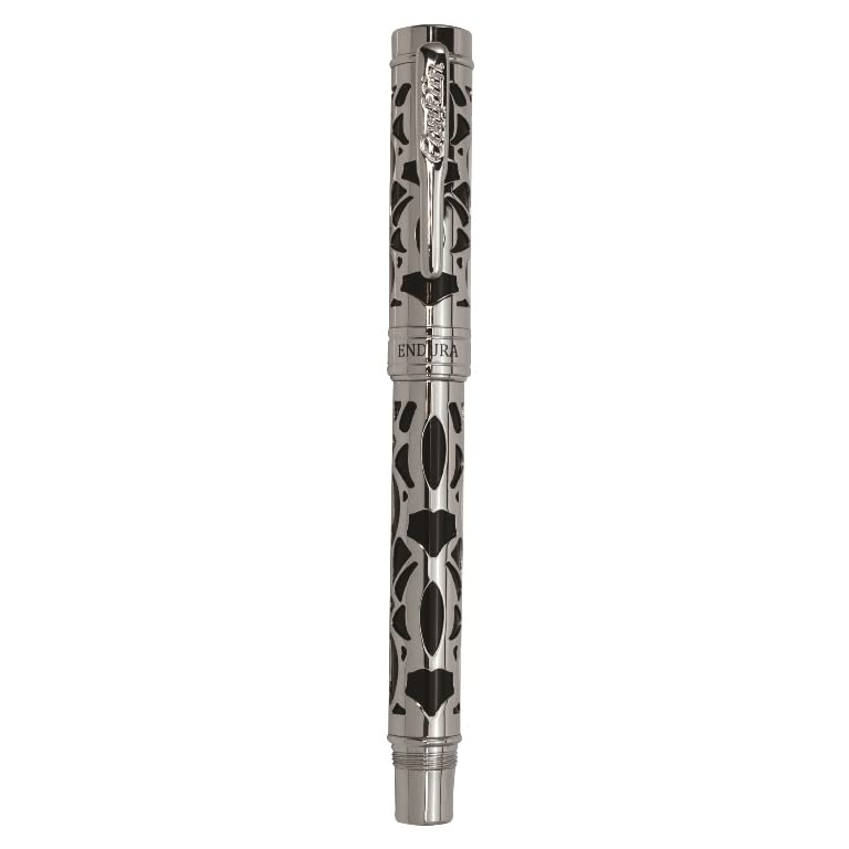 Conklin Endura Deco Crest Fountain Pen in Blue, Stub Nib, Premium Writing Instrument