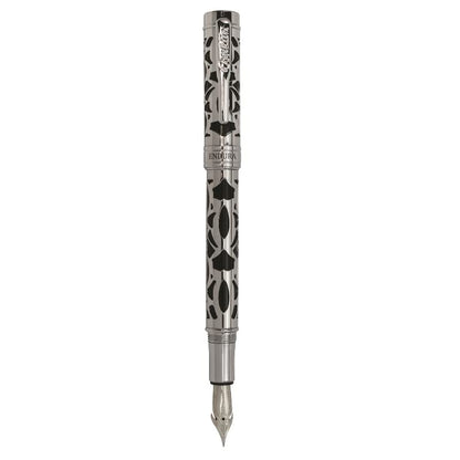 Conklin Endura Deco Crest Fountain Pen in Blue, Stub Nib, Premium Writing Instrument