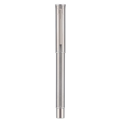 HONG DIAN Forest Pro Silver Stainless Steel Fountain Pen, Extra Fine Nib Classic Design Smooth Writing Pen with Converter and Metal Pen Case Set