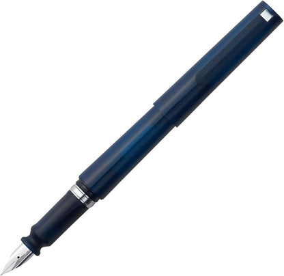 Sailor TUZU ADJUST Fountain Pen, Medium Nib (M), Rotating Nib Feature and Natural Fit Grip, Includes 2 Ink Cartridges (Black) and Converter, Limited Edition Clear Navy, 12-0541-442