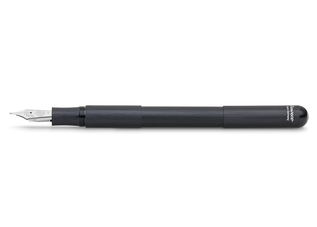 Kaweco SUPRA Fountain Pen Black I Exclusive Fountain Pen for Ink Cartridges Including Retro Metal Box I Fountain Pen 16.5 cm I Nib: F (Fine)