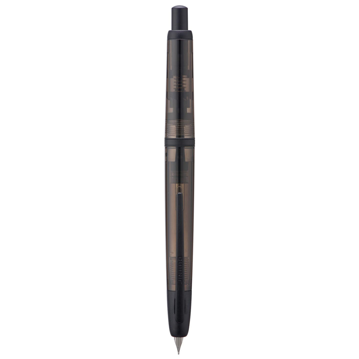 Jinhao 20 Press Fountain Pen, Snow White Retractable Medium Nib with Ink Converter Set (Silver Clip)