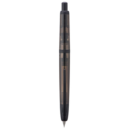 Jinhao 20 Press Fountain Pen, Snow White Retractable Medium Nib with Ink Converter Set (Silver Clip)
