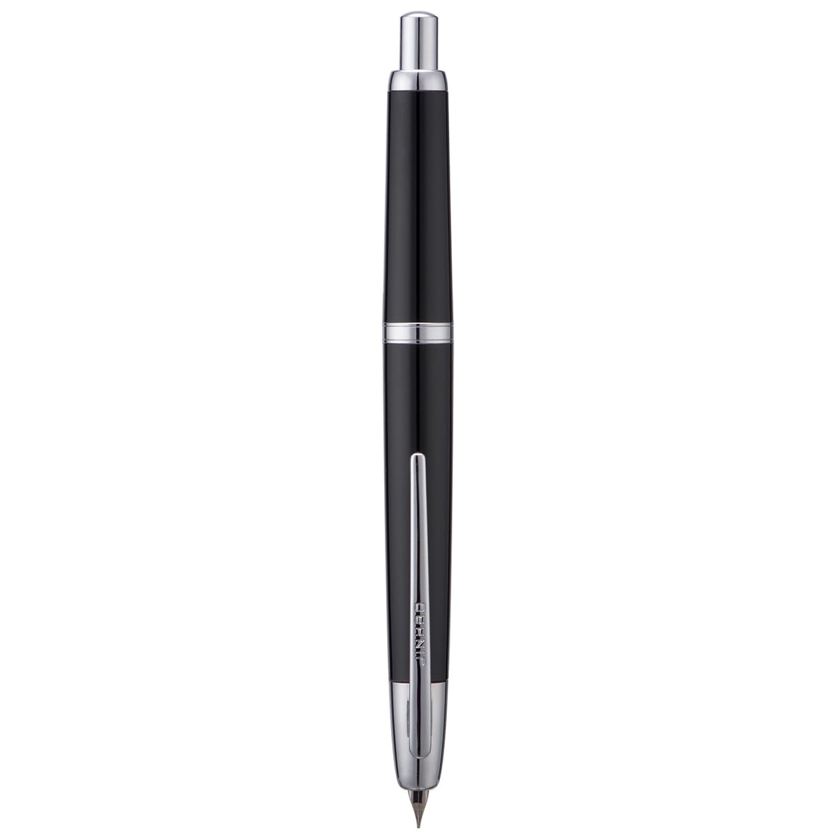 Jinhao 20 Press Fountain Pen, Snow White Retractable Medium Nib with Ink Converter Set (Silver Clip)