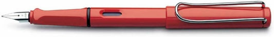 Lamy Safari Fountain Pen (19M) White & 5 Black Ink Cartridges