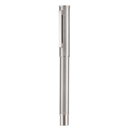HONG DIAN Forest Pro Silver Stainless Steel Fountain Pen, Extra Fine Nib Classic Design Smooth Writing Pen with Converter and Metal Pen Case Set