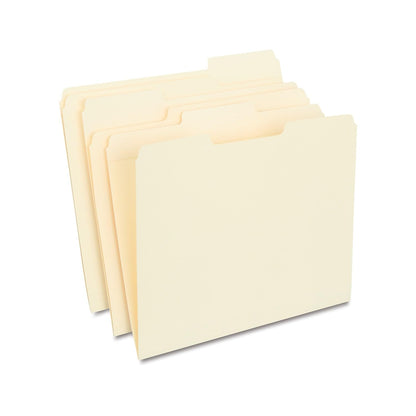 Staples Reinforced Colored File Folders, Letter, 3-Tab, Red, 100/Bx