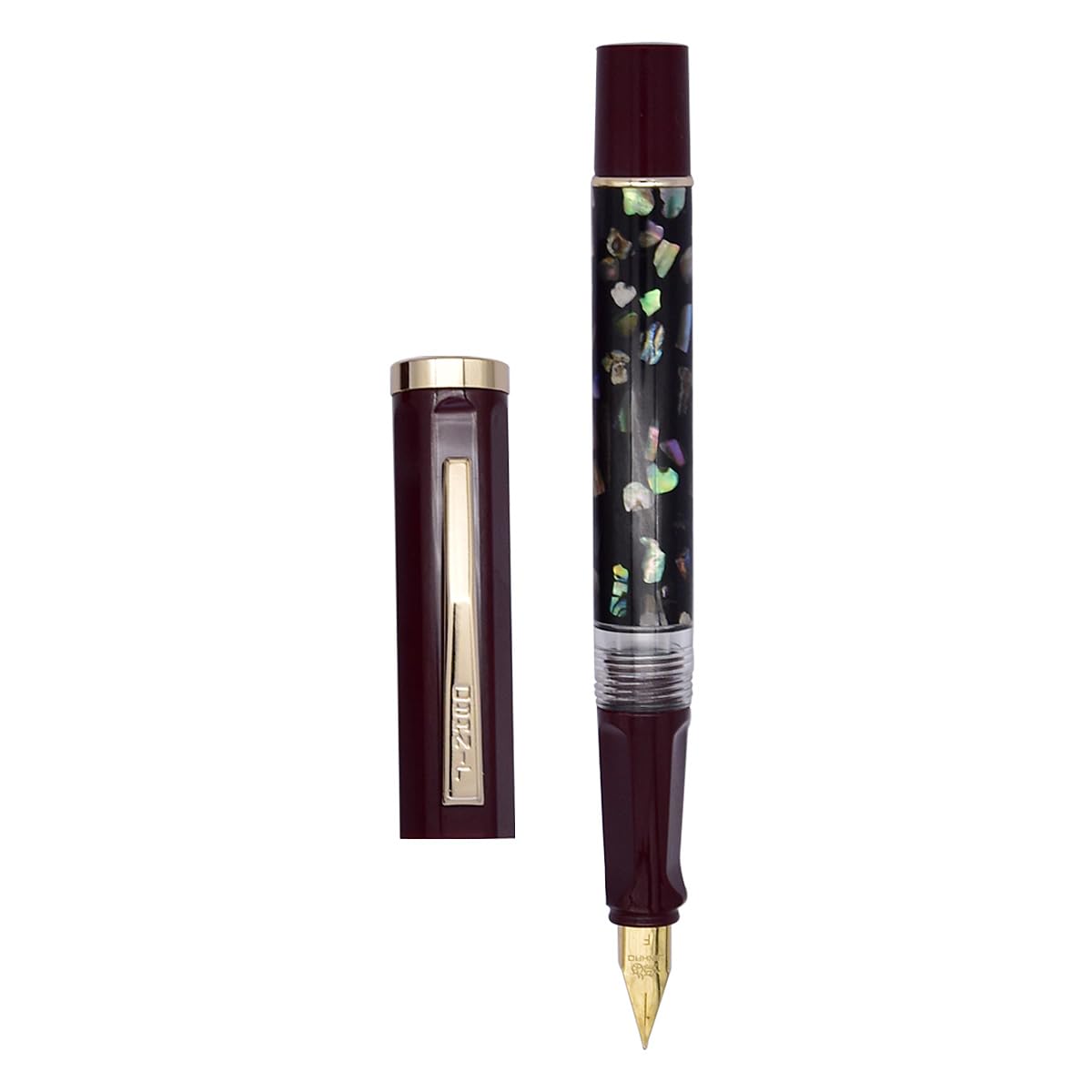 Jinhao 58 Fountain Pen, Iridium Extra Fine Nib with Shell Carving Classic Design Smooth Writing Fountain Pen with Ink Converter - Black