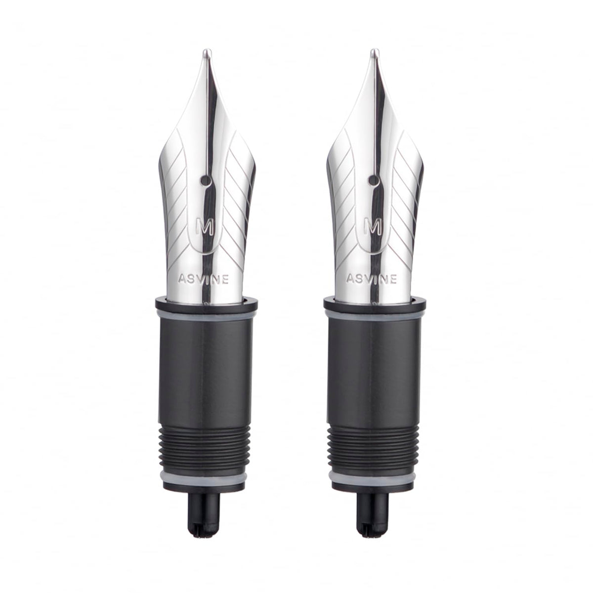 Asvine Set of 2 Number 8 Fountain Pen Replacement 1.1 Stub Nib - Compatible with C2000, V800 and C80- Gold