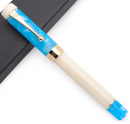 JINHAO 100 Fountain Pen with Ink Converter (Medium Nib 0.7mm, Light Blue)