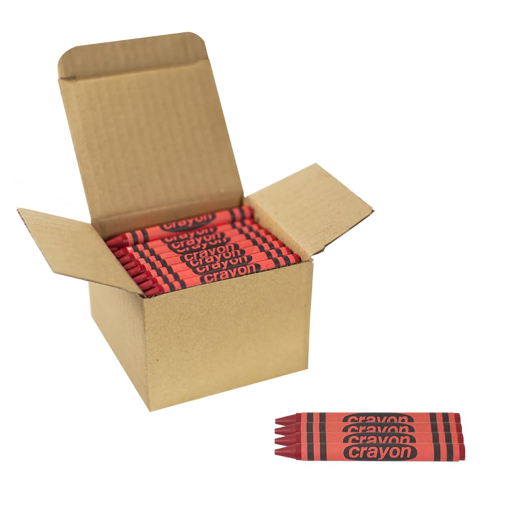 Red Crayons Bulk - 80 Count Regular Size Single Color Crayon Refill Bulk, Non-Toxic Art Supplies for Teachers, Classrooms and School Projects