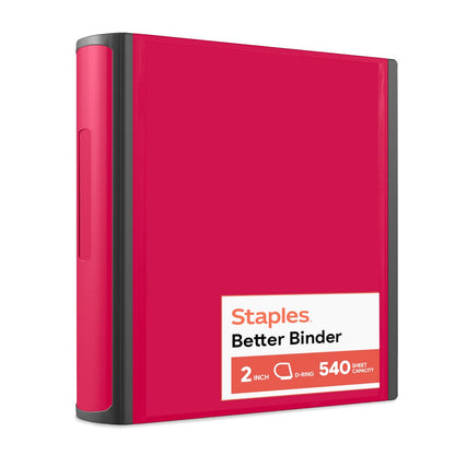 Staples Better Binder, 3 Inch D-Ring, Blue, Reinforced Rubber Spine