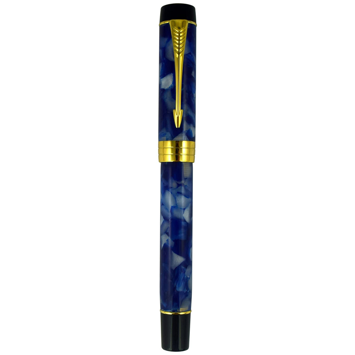 Jinhao Century Series 100 Fountain Pen, Dark Blue Marble, 18KGP Fine Nib With Ink Converter, Arrow Clip, Gift Box