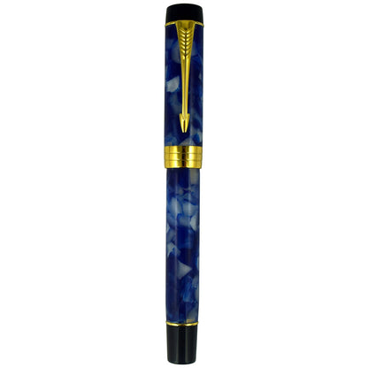 Jinhao Century Series 100 Fountain Pen, Dark Blue Marble, 18KGP Fine Nib With Ink Converter, Arrow Clip, Gift Box