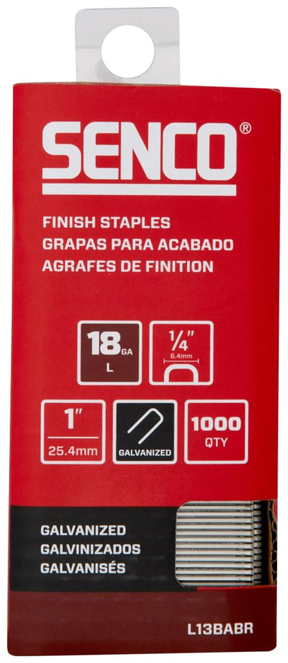 SENCO Collated Medium Wire Staples, Galvanized, 18 GA (L17BABR) 1,000 Box