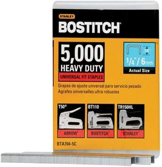 BOSTITCH BTA704-5C Heavy Duty Domestic Use Staples, 1/4 x 2/5-Inch, 5000-Pack