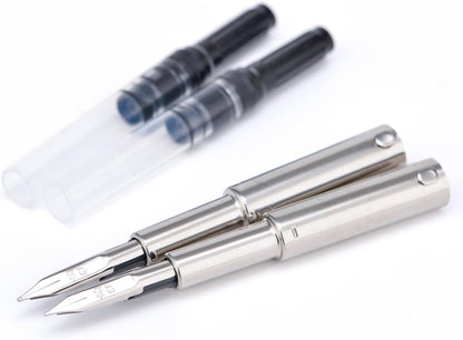 2PCS Jinhao 10 Fountain Pen Nib Section Set for Replacement, Iridium Stainless Extra Fine Nib with 5.5mm Diameter Ink Converter Set