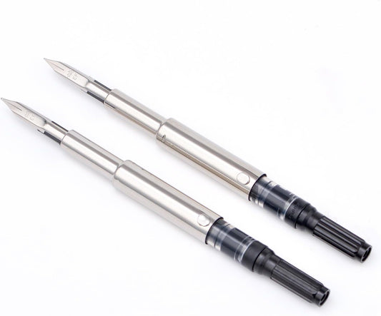 2PCS Jinhao 10 Fountain Pen Nib Section Set for Replacement, Iridium Stainless Extra Fine Nib with 5.5mm Diameter Ink Converter Set