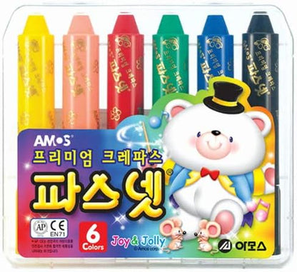 Amos Premium Non-toxic Silky Crayon Pasnet 24 Colors