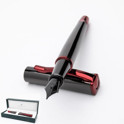 Monteverde USA Impressa Fountain Pen Gun Metal with Red Trim - Extra Fine Point - JoWo German Nib